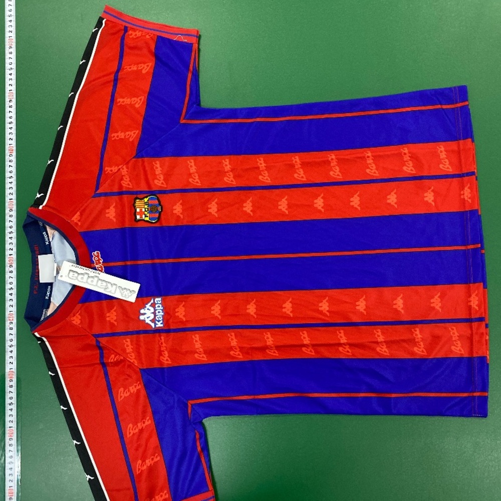 Kappa Red and Blue FC Barcelona 1997/98 Striped home Jersey